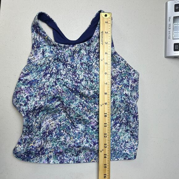 Athleta Girl Printed Long Distance Sports‎ Bra Blue Purple Size XL 14 - Picture 10 of 11